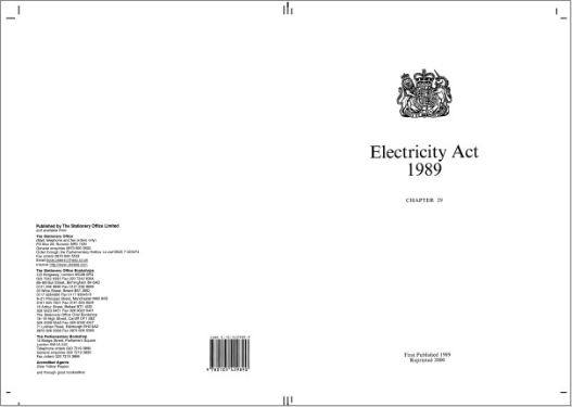 UK Electricity Act 1989